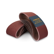 Powertec 11043-2 3 X 21 İnç Alüminyum Oksit Zımpara Kayışı Çeşitliliği, 5 Adet 40/80/120/240 Tanecikli, 20 Adet Açık Kırmızı