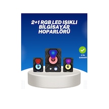 Rgb Işıklı Usb Hoparlör Seti 9w Çıkış Gücü Derin Bas