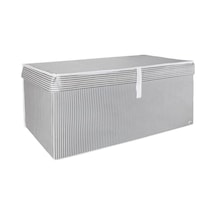 Çok Amaçlı Kapaklı Organizer Kutu Gri Çizgili 70x40x30 Poliüretan 70 X 40 Gri Tr Diğer