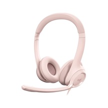 H390 Kablolu Kulak Üstü Mikrofonlu Kulaklık, Dijital Stereo Ses, Katlanabilir Gürültü Önleyici Mikrofon, Kablo Üzeri Denetimler, Pembe