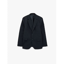 Koton Düğmeli Uzun Kollu Kapaklı Cepli Mono Yaka Blazer Ceket Lacivert 7wam50001nw