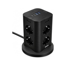 Fulltech Prıme 8 Li Akım Korumalı Kule Priz 3680w - Pd 20w, 1050j Koruma, 2 Usb-c + 2 Usb-a, 4 Bağımsız Güç Anahtarı, 2 Metre Kablolu Dikey Çoklu Priz Grup Priz Kule Tipi Grup Priz