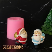 Pk1002234 - Silikon Kalıp Mum Kalıbı - Heybeli Noel Baba Renksiz