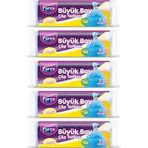 Parex Güçlü Büyük Boy Çöp Torbası Mavi 5'li 65 x 80 CM
