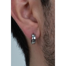 Bombeli Halka Unisex Erkek Bayan Geniş Çelik Küpe Çifti 6 MM Mse7