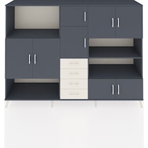 Hyperion Dolap 9 Raflı 4 Çekmeceli 8 Kapaklı 220x44x163 Antrasit- Antrasit-antrasit/aytaşı Hyperion Dolap 9 Raflı 4 Çekmeceli 8 Kapaklı 220x44x163 Antrasit- Antrasit-antrasit/aytaşı