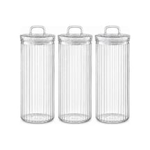 1400 Ml 3'lü Fitilli Cam Saklama Kavanozu Seti Cam Kapaklı Şeffaf Cam Erzak Bakliyat Makarna Kahve Saklama Kabı Çok Renkli