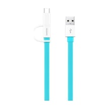 Tıklakap Huawei 2 In 1 Mavi Type-C Micro Usb Data Ve Şarj Kablosu