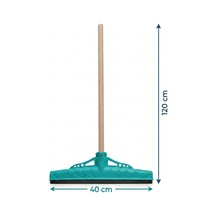 Mulpex Kauçuk Zemin Çekçeği 40 Cm + 120 Cm Ahşap Saplı Endüstriyel Temizlik Seti