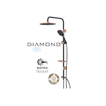 Diamond Coral Bronz Siyah Tepe Duş Seti