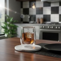 Çift Cidarlı Double Wall Cam Bardak - 250 Ml Isıya Dayanıklı Cappuccino, Çay Ve Kahve Bardağı - El Yakmayan Modern Tasarım Aeropress