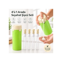 Seyahat Kiti - Makyaj Serum Diş Macunu Şampuan El Kremi Seyahat Kutusu - 4 Hazneli Seyahat Sıvı Dağıtıcı Şişe Seti - Yeşil Diğer