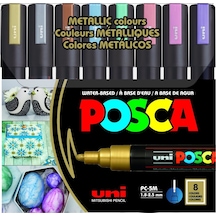 Uni-ball Posca 1.8-2.5 Su Bazlı Poster Markörü Metalik 8 Li Pc-5m/8c Çok Renkli