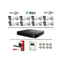 2mp Dahili Sesli Ve Gece Renkli 8 Kameralı 500gb Disk Tak Çalıştır Hazır Ip Kamera Seti