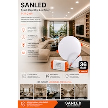 36w Ayarlı Çap Tasarruflu Led Yuvarlak Beyaz Işık Sıva Altı Slim Spot Aydınlatma Armatürü-1 Adettir