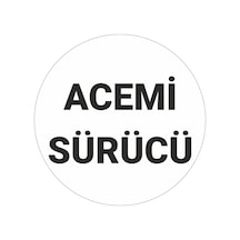 Parti Tasarla Acemi Sürücü Araba Etiketi 15 Cm Beyaz