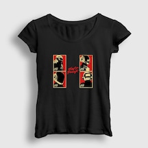 Presmono Kadın Band Daft Punk T-shirt Siyah