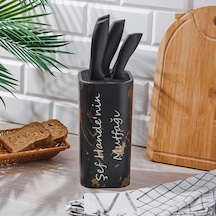 Şefe Özel Akrilik Plastik Standlı Colte Terra 6 Parça Bıçak Seti Siyah