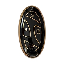 Autohan Keys Premium Nano Anahtar Kılıfı, 5 Butonlu, Tucson Ioniq Kona Modelleri İle Uyumlu Siyah-altın