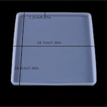 Silikon Epoksi Reçine Kare Tepsi Kalıbı 18,7x18,7cm