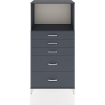 Hyperion Dolap Tek Raflı 5 Çekmeceli 88x44x182 Antrasit-antrasit Antrasit
