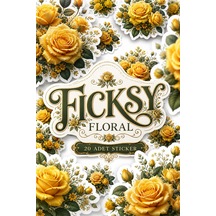 Sarı Gül Çiçek Sticker Seti - 20 Adet Etiket Çıkartma Diğer