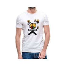 Michael Jackson Peace Olodum Baskılı Beyaz Erkek Tshirt