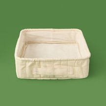 Living Kare Düzenleyici Sepet - Krem - 24x24x8 Cm Çok Renkli