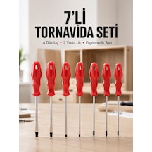 Ev Ve Atölye Kullanımına Uygun 7 Parça Tornavida Seti