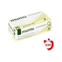 Mumu Pudrasız Lateks Muayene Eldiveni M Beden Beyaz 100'lü 20 Paket