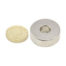 Dünya Magnet Mıknatıs, Çap 30mm X Del.çapı 9mm X Kalınlık 10mm Güçlü Delikli Neodyum Mıknatıs