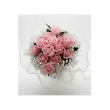 Pembe Gül Gelin Buketi Beyaz Cipso Çiçekli Romantik Nikah & Düğün Buketi - 862602107 Diğer