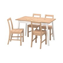 Mutfak Masası Takımı, Açık Kahverengi-beyaz, 4 Sandalyeli beyaz