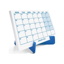 Mavi Renkli Aylık Planlama 2027 Takvim, 2027 Masa Takvimi, Blue Color Monthly Planner Calendar