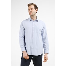 İmza Lacivert Kareli Desen Sert Yaka Uzun Kol Cepli Comfort Fit Pamuklu Gömlek 1004255221 Lacivert