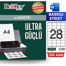 Herboy Hb-1028 52,5 X 41 Mm A4 Baskılı Laser Etiket 200 Adet