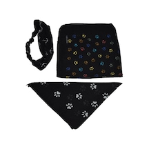 Pati Desenli Bandana Seti Kahverengi