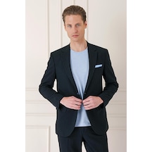 Comfort Fit Çizgili Esnek Pamuk Casual Siyah Ceket C 673 Siyah