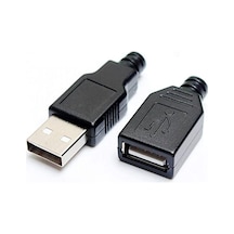 5 Adet Plastik Kapaklı Usb A Tipi Erkek Soket 5 Adet Usb Dişi