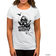 Hellboy Hunter Beyaz Kadın Tişört