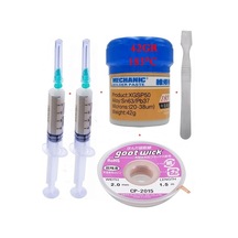 Mechanic Krem Lehim Solder Paste 183 C 42g Lehim Toplama Cp-2015 Emme Teli 2 0mm Ve Metal Spatula Seti St03