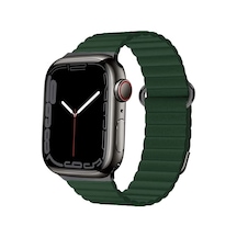 Apple Uyumlu  Watch 7 8 45 MM Kordon Mıknatıslı Magnetik Deri Kordon