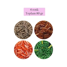 Uzun Boru Kesme Boncuk Çap 2mm Uzunluk 10 Mm - 4 Renk - Toplam 80 Gram - Bnc433 Diğer
