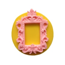 Barok Desenli Dikdörtgen Şekilli Silikon Pasta Ve Seker Hamuru Kalibi 11,5x8x1,5 Cm 6