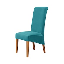 Tenfowee 2023 Yeni Tasarım Gümüş Tilki Kürkü Yüksek Sırtlı Sandalye Kılıfı, Esnek Ve Dayanıklı, Otel Ve Ev Kullanımı İçin, Turkuaz Mavi Diğer