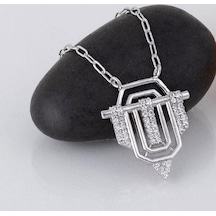 Beren Aksesuar Stainless Steel Serenay Leyla Çelik Kolye Gümüş