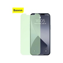 Apple Uyumlu iPhone 12/ 12 Pro 6.1 0.30mm Full Tempered Cam Ekran Koruyucu 2set Anti-bluelight- - Hs08371181-6 Şeffaf 2 Şeffaf 2