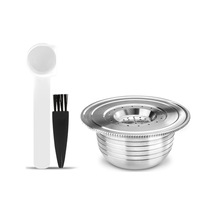 Leezsing Paslanmaz Çelik Kahve Kapsülleri Kaşık Fırçalı Doldurulabilir Kahve Kapsülleri Makineler İçin Yedek