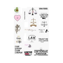 Hukuk Avukat Lawyer Temalı 18'li Sticker Seti