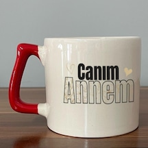 Canım Annem Baskılı Kırmızı Kulplu D Kupa